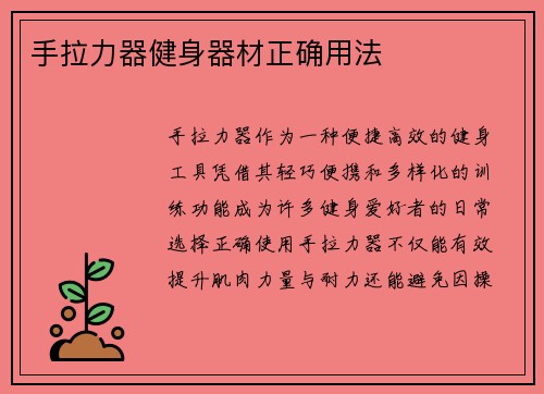 手拉力器健身器材正确用法